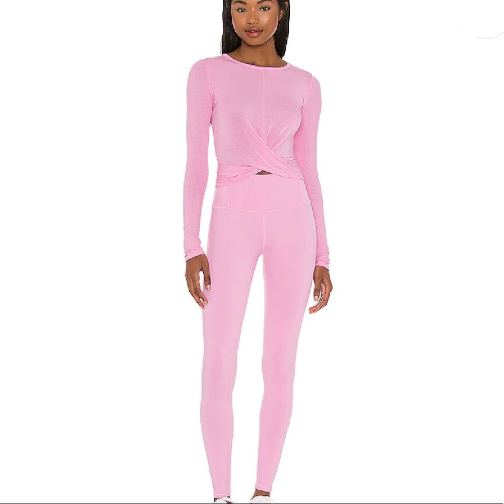 Alo High Waist Airbrush Legging in Parisian Pink - Picture 2 of 4